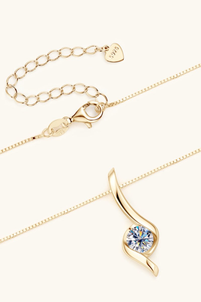 1 Carat Moissanite 925 Sterling Silver Necklace - AMVIM