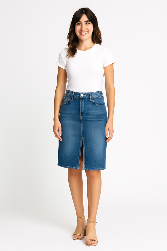 High Rise Front Slit Pencil Skirt – Elegant Modern Fit