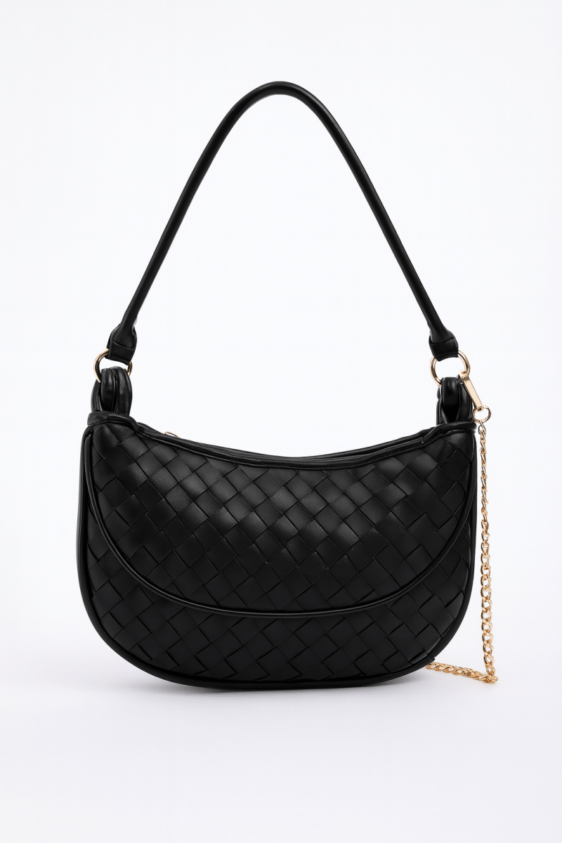 Bag Faux Leather Braided Hobo Shoulder Bag - AMVIM