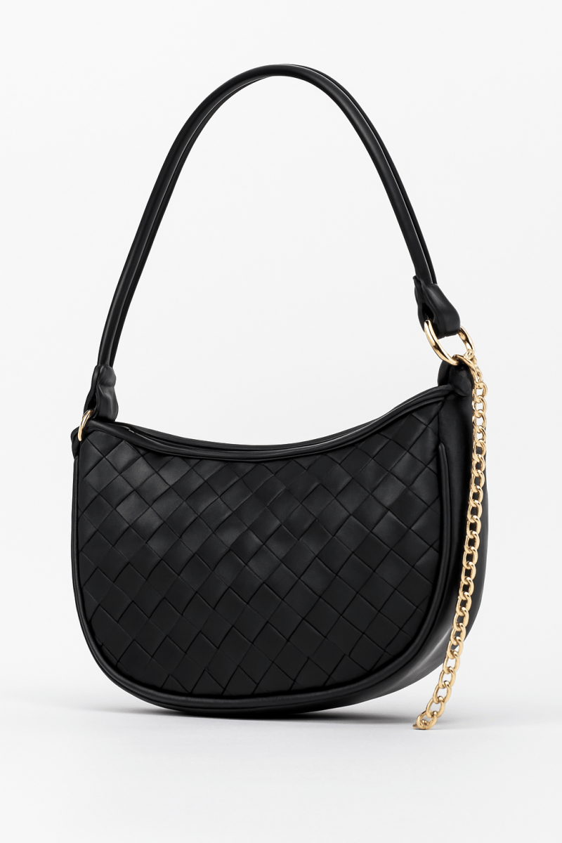 Bag Faux Leather Braided Hobo Shoulder Bag - AMVIM