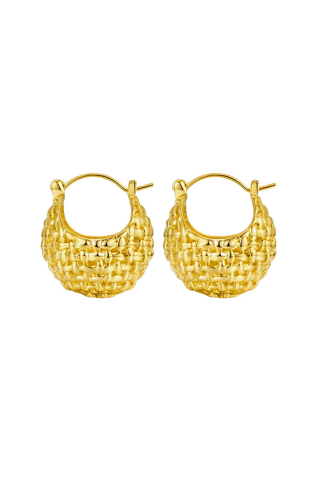 Braided metal hoop earrings for everyday style - AMVIM