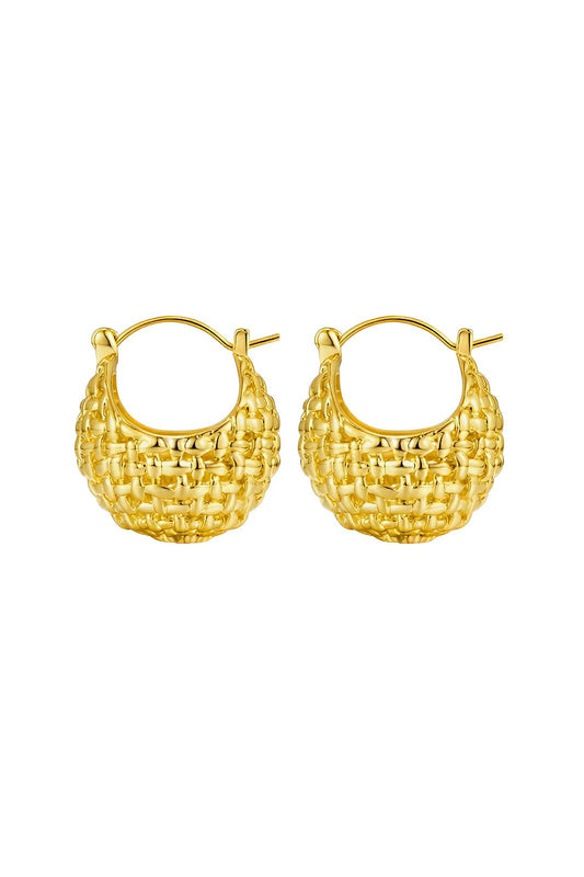 Braided metal hoop earrings for everyday style - AMVIM