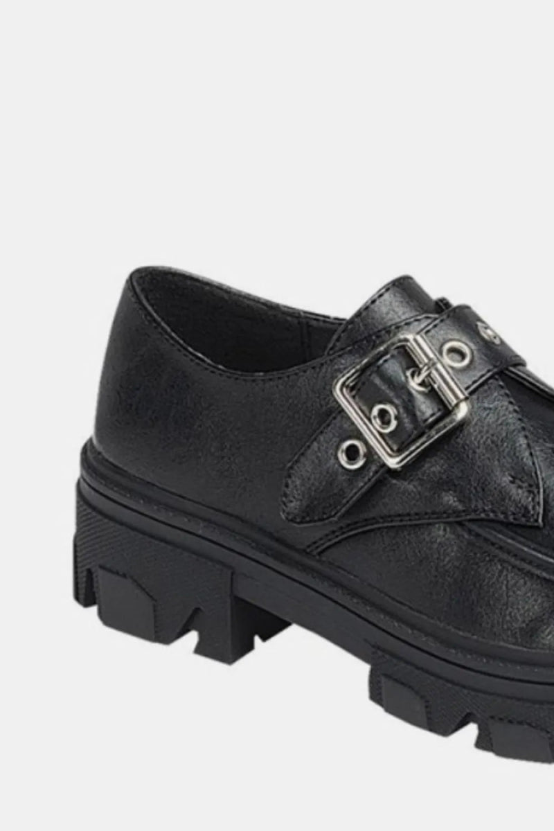 Buckled platform lug sole loafers for all - day comfort - AMVIM
