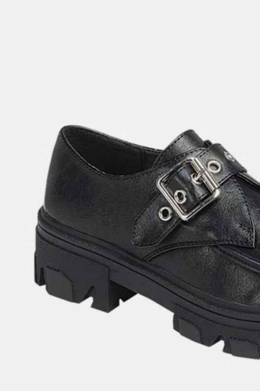 Buckled platform lug sole loafers for all - day comfort - AMVIM