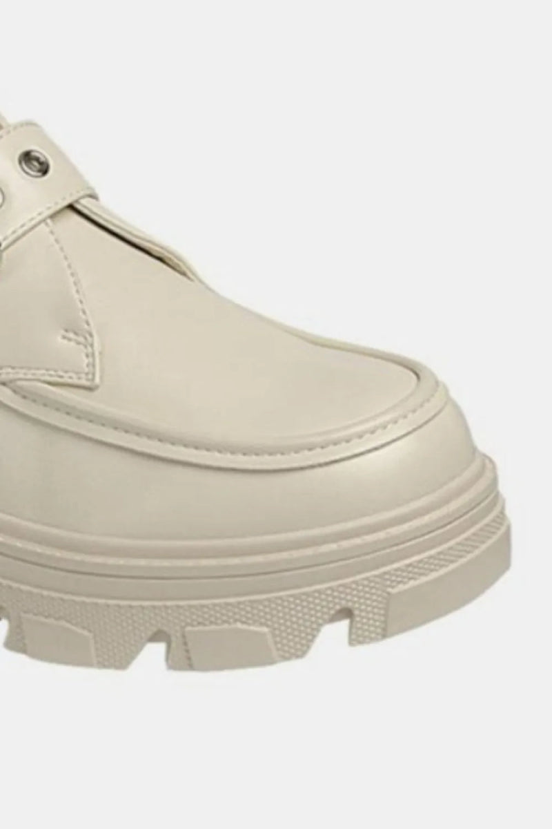 Buckled platform lug sole loafers for modern everyday wear - AMVIM