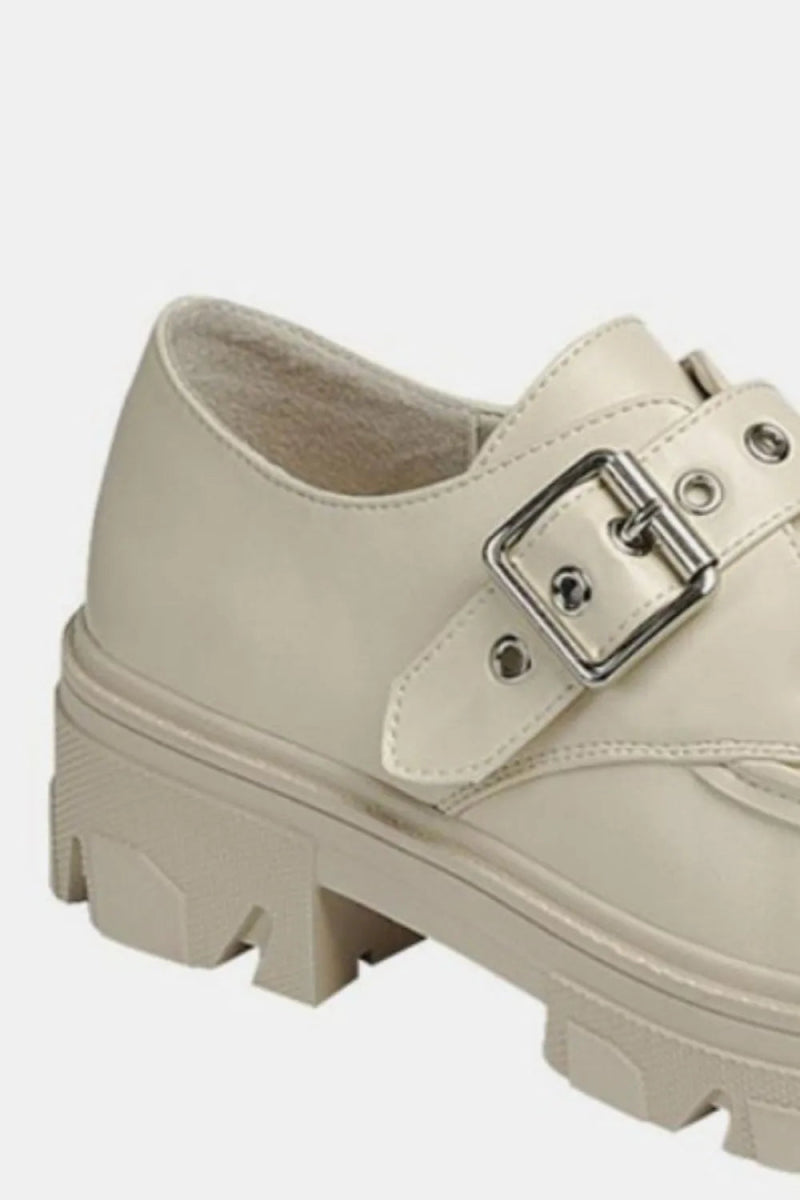 Buckled platform lug sole loafers for modern everyday wear - AMVIM