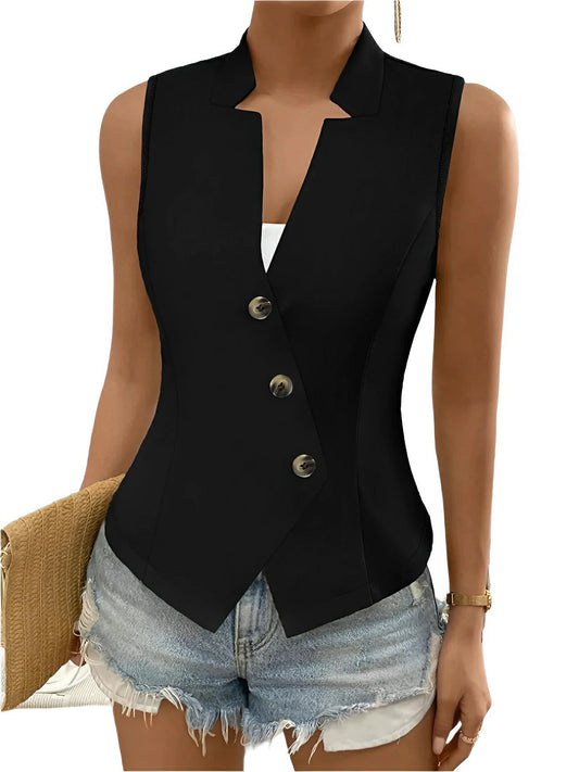 Button Up Surplice Vest - AMVIM