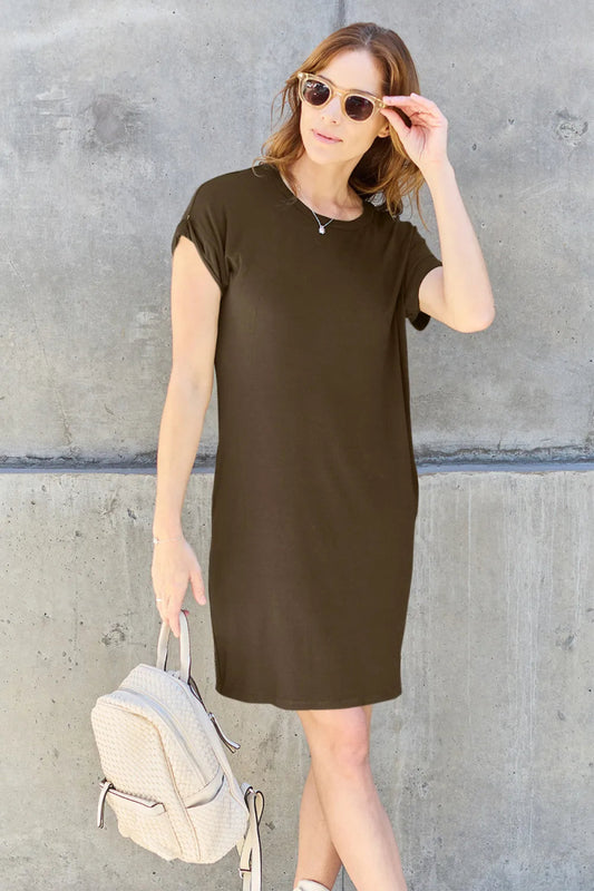 Casual T-Shirt Dress for Women – Relaxed Fit Everyday Wear - AMVIM