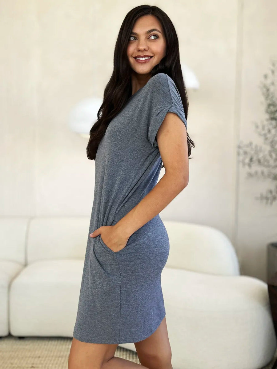 Casual T-Shirt Dress for Women – Relaxed Fit Everyday Wear - AMVIM