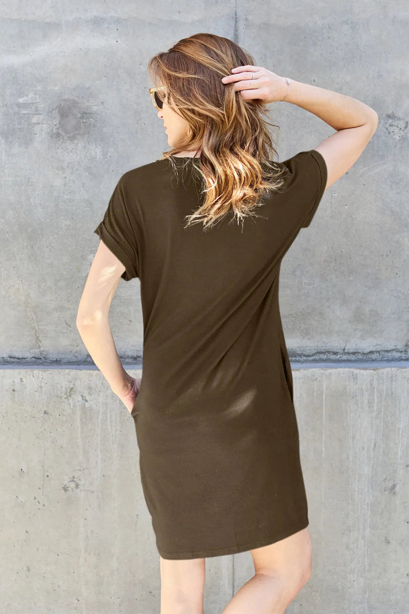 Casual T-Shirt Dress for Women – Relaxed Fit Everyday Wear - AMVIM