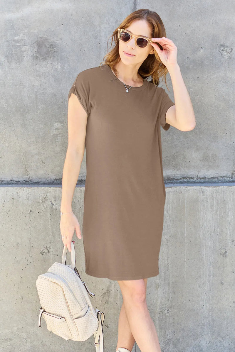 Casual T-Shirt Dress for Women – Relaxed Fit Everyday Wear - AMVIM