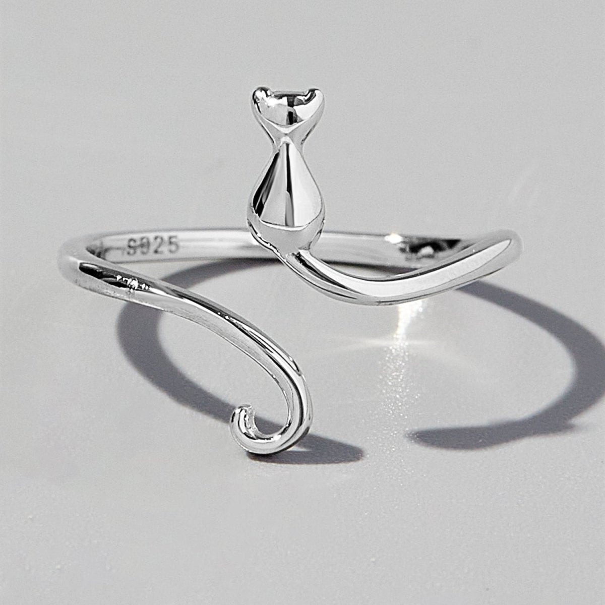 Cat Shape 925 Sterling Silver Ring - AMVIM