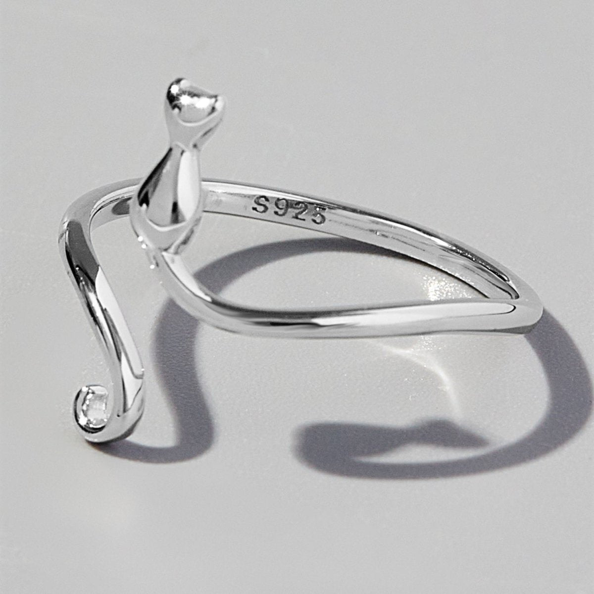 Cat Shape 925 Sterling Silver Ring - AMVIM