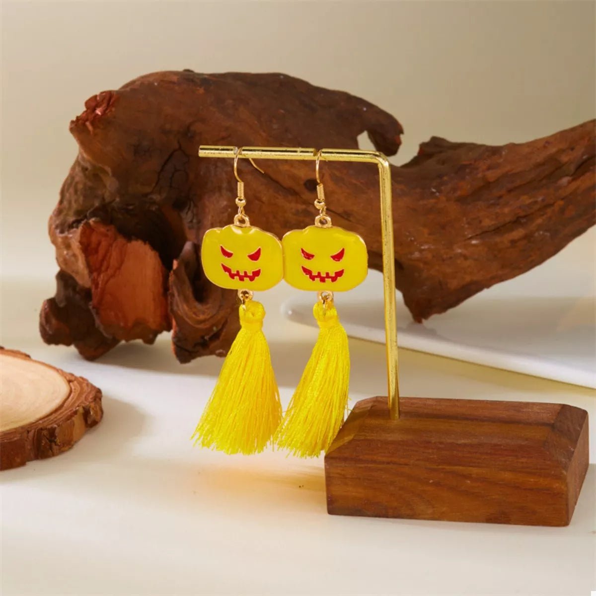 Earrings Halloween Ghost Pumpkin Dangle Gold - Plated Fall - AMVIM