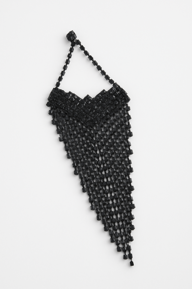 Earrings long rhinestone fringe formal vintage - inspired style - AMVIM