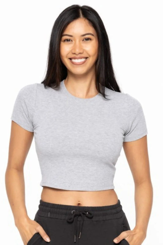 Essential Micro - Ribbed Cropped Tee for Active Lifestyle - AMVIM