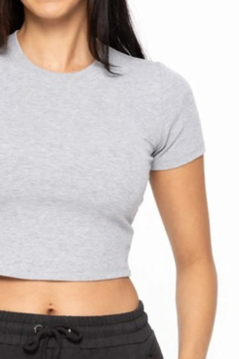 Essential Micro - Ribbed Cropped Tee for Active Lifestyle - AMVIM