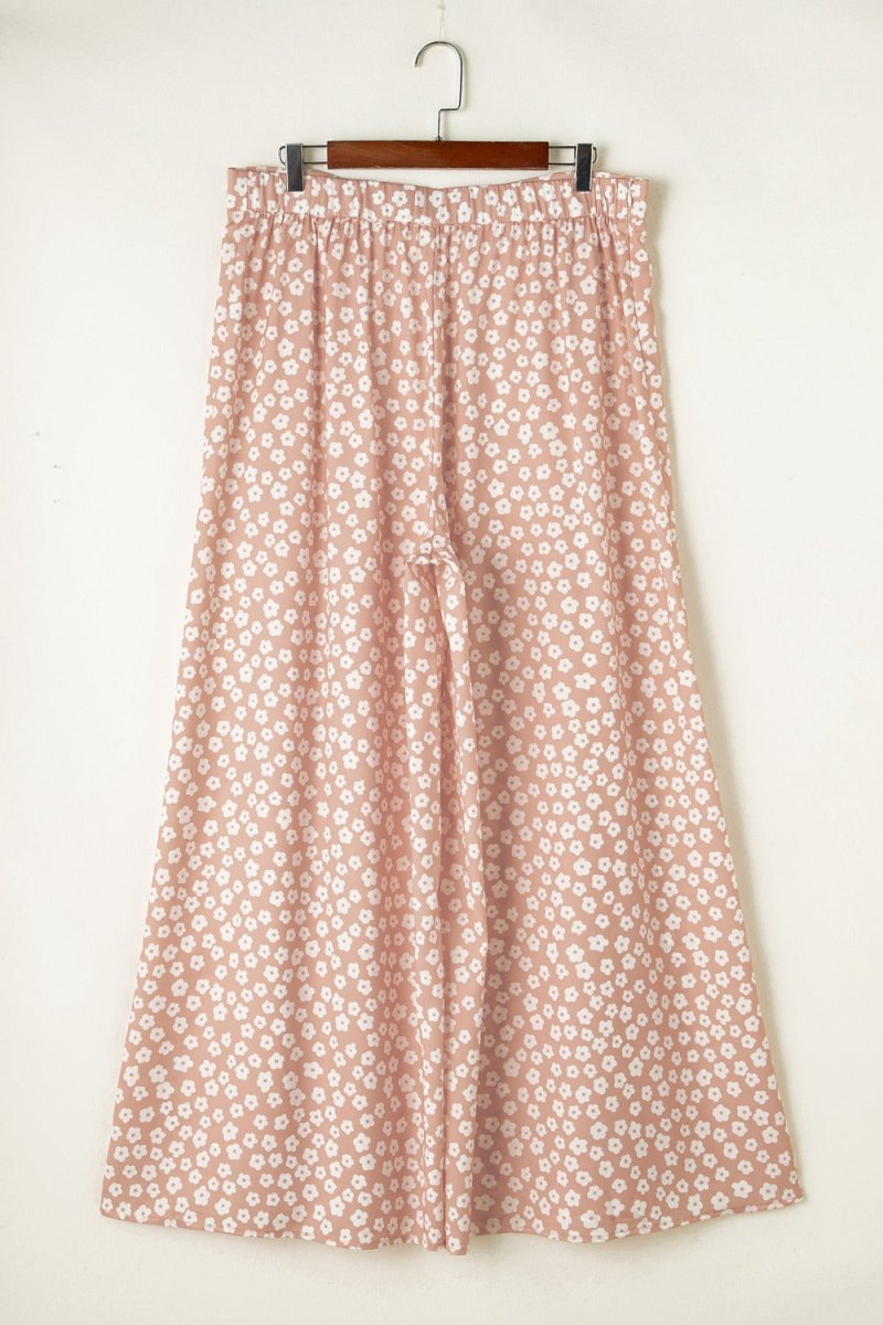 Floral Wide Leg Pants - AMVIM