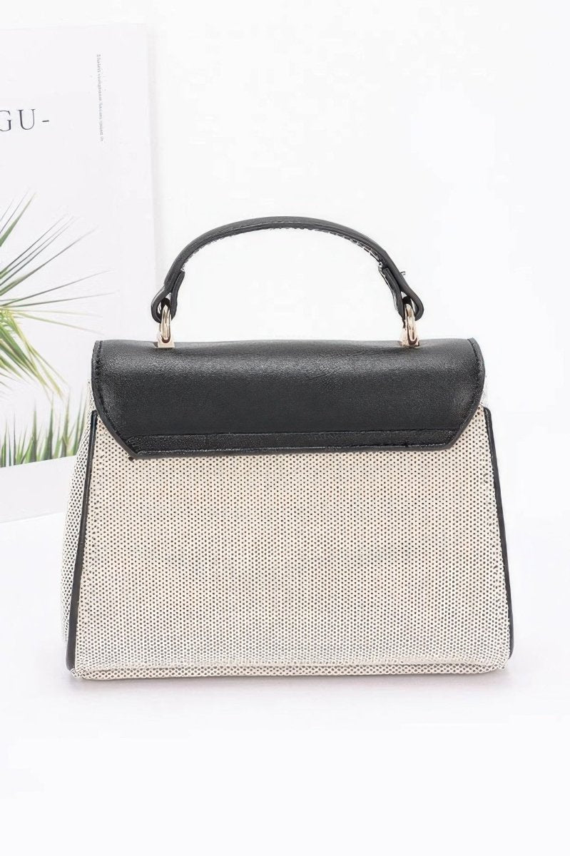 Handbag structured top handle canvas bag with chain strap - AMVIM
