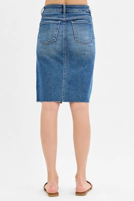 High Rise Front Slit Pencil Skirt – Elegant Modern Fit - AMVIM