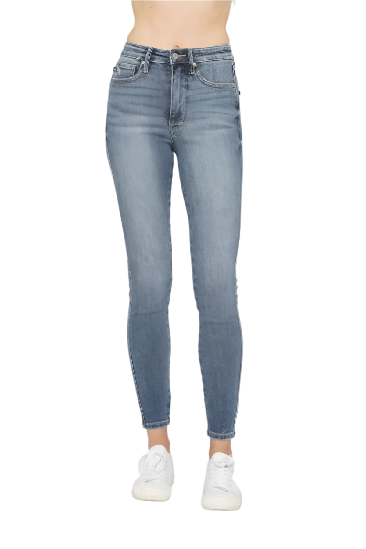 High Rise Tummy Control Skinny Jeans Stretch Fit Denim - AMVIM