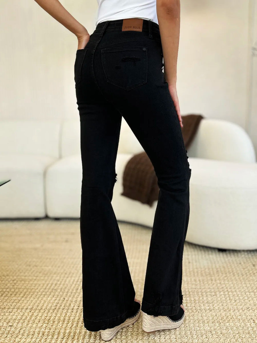 High Waist Distressed Flare Jeans for Women – Trendy Fit - AMVIM