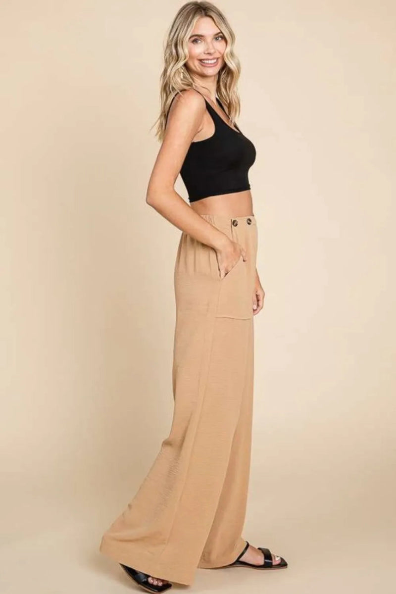High Waist Wide Leg Cargo Pants for Women – Utility Fit - AMVIM