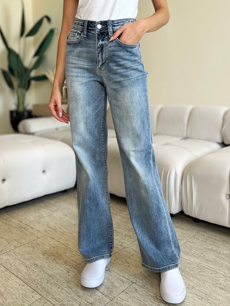 Judy Blue Full Size High Waist Straight Jeans - AMVIM