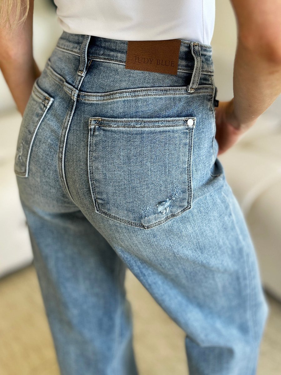 Judy Blue Full Size High Waist Straight Jeans - AMVIM