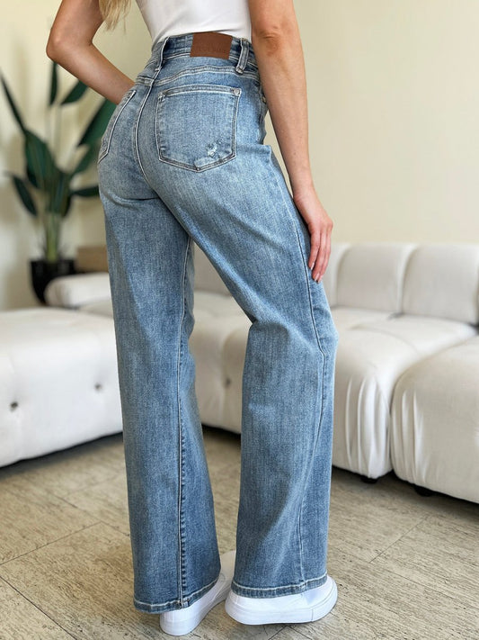Judy Blue Full Size High Waist Straight Jeans - AMVIM