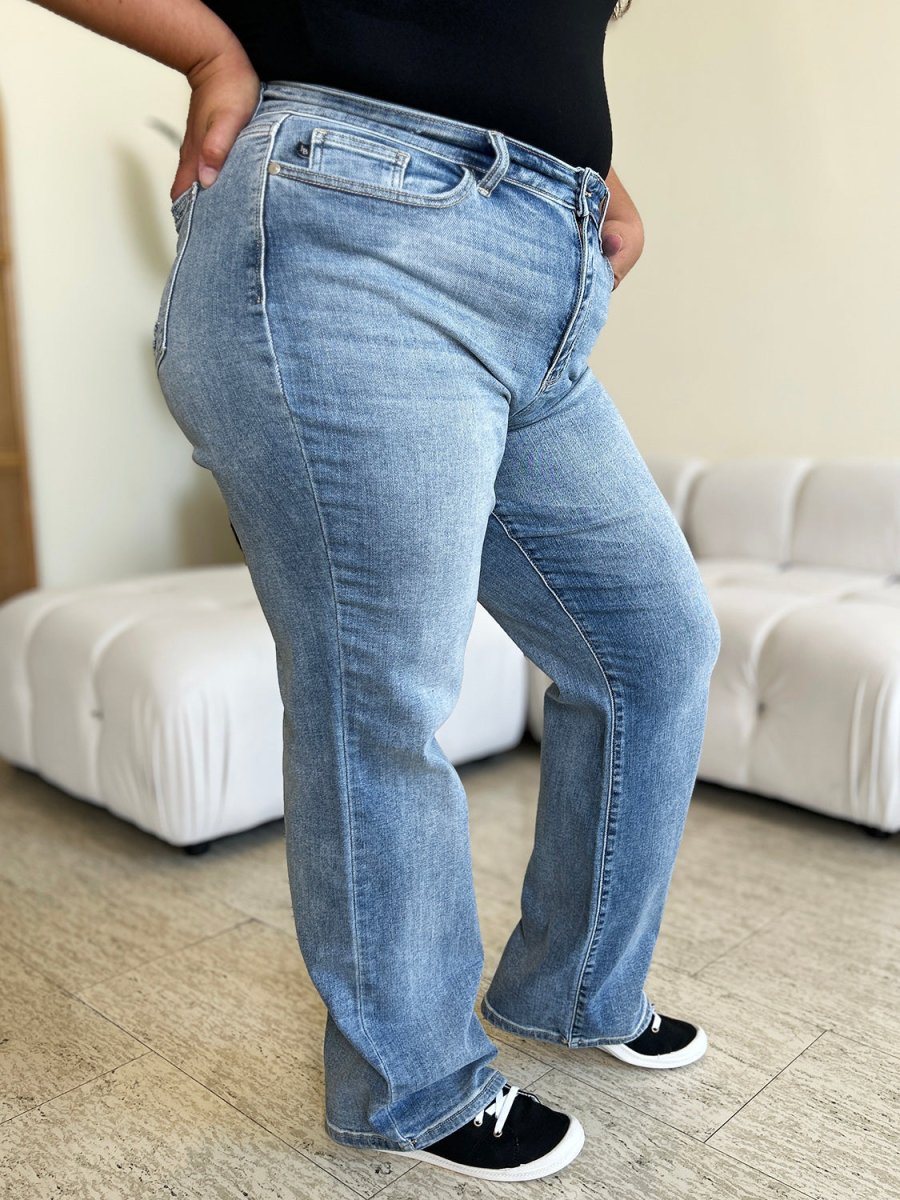 Judy Blue Full Size High Waist Straight Jeans - AMVIM