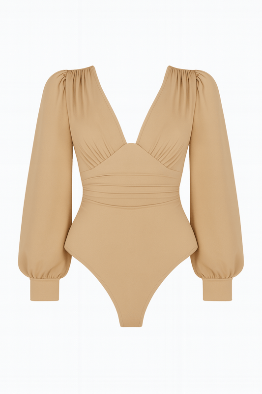 Long Sleeve Peasant Style Bodysuit - AMVIM