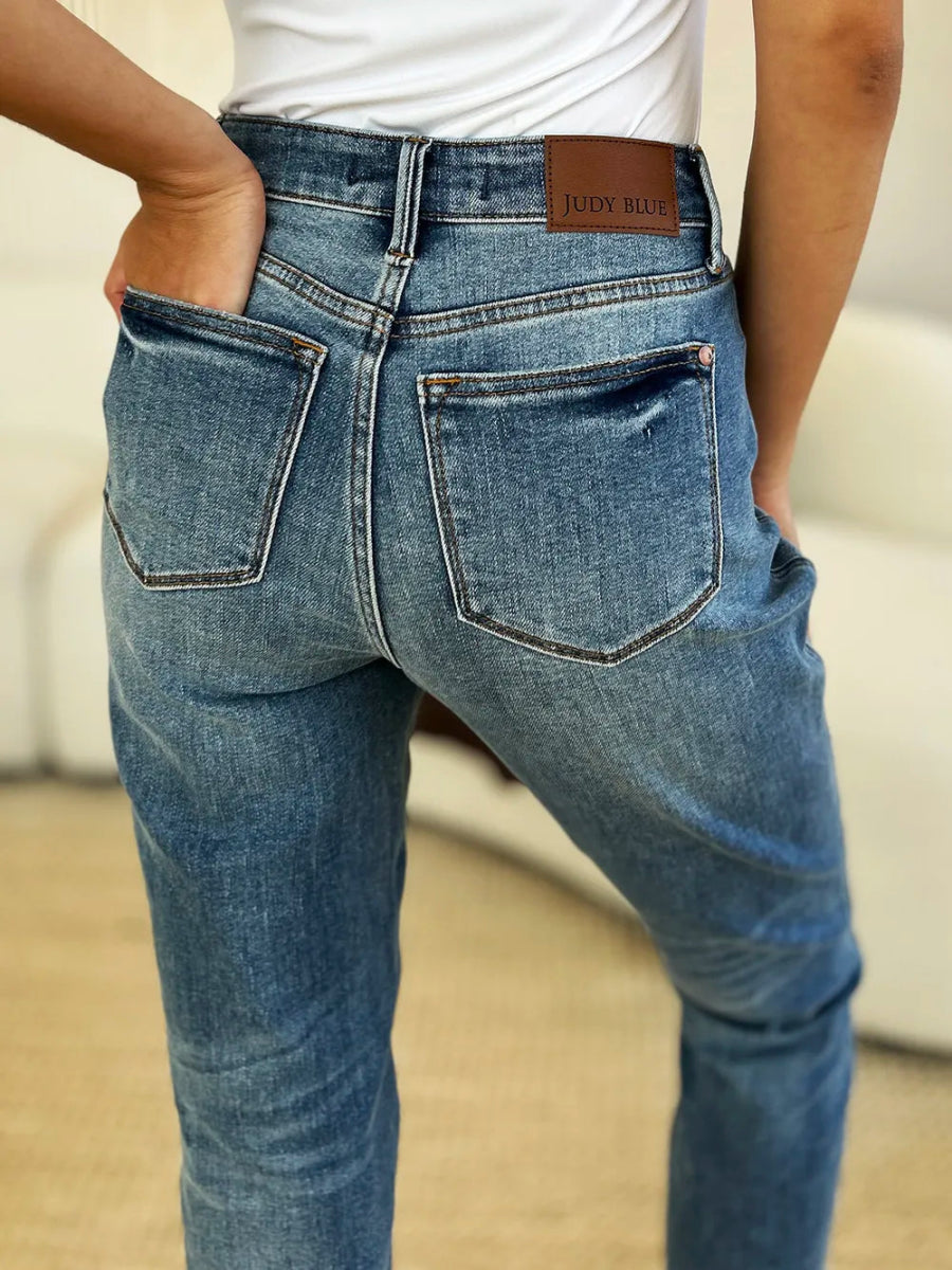 Mid Rise Rigid Magic Hem Jeans for Everyday Wear - AMVIM