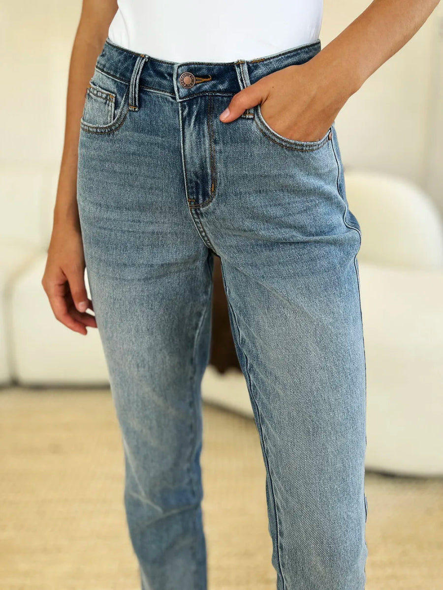 Mid Rise Rigid Magic Hem Jeans for Everyday Wear - AMVIM