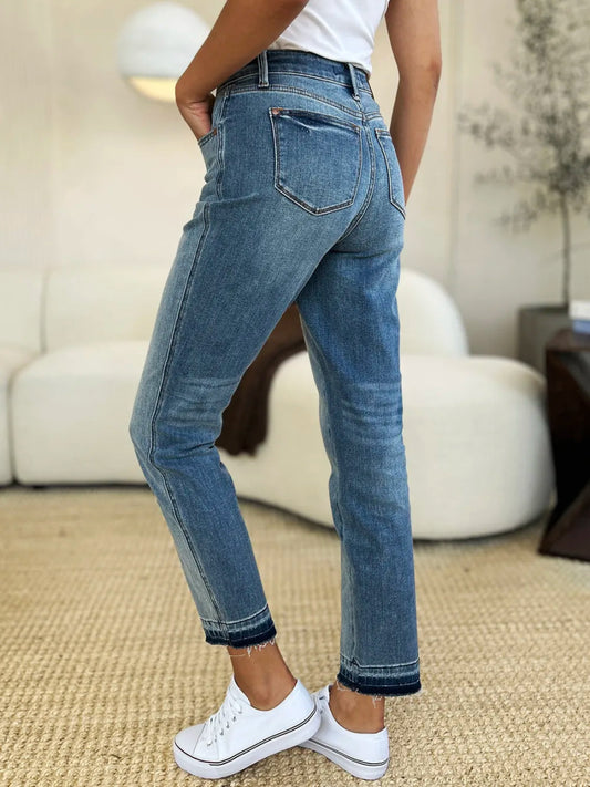 Mid Rise Rigid Magic Hem Jeans for Everyday Wear - AMVIM