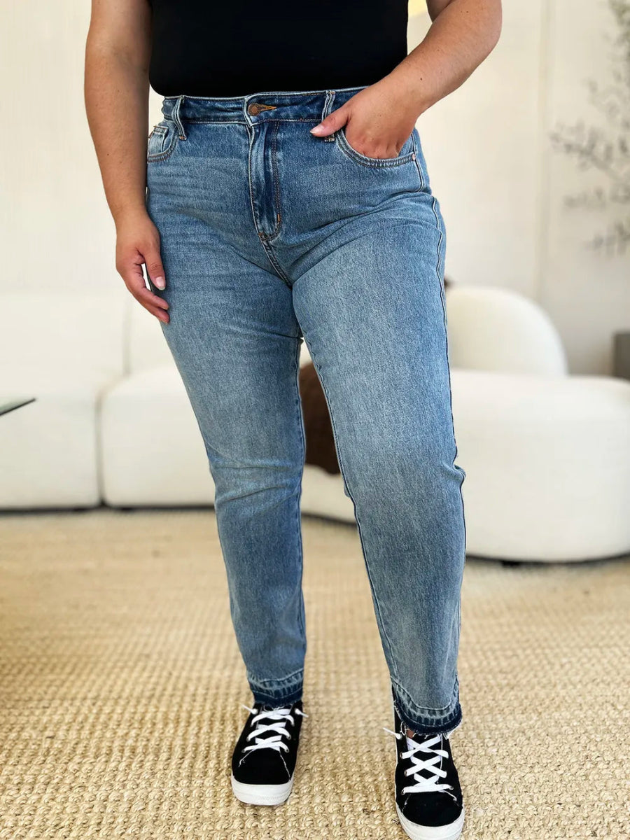 Mid Rise Rigid Magic Hem Jeans for Everyday Wear - AMVIM