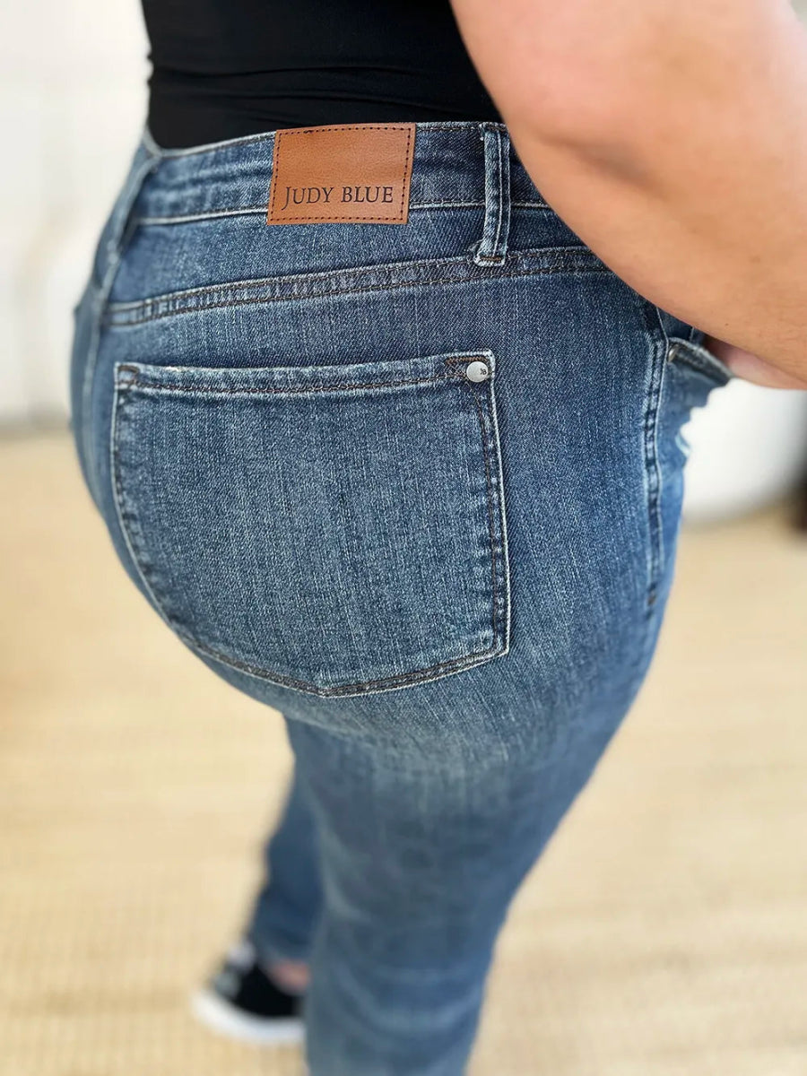 Mid Waist Distressed Slim Fit Denim Jeans for Women - AMVIM