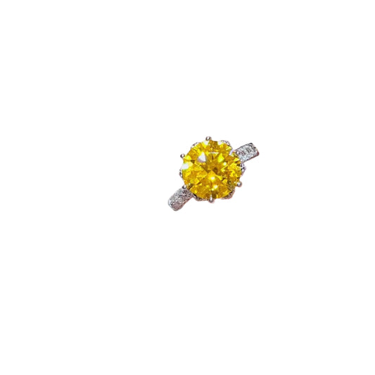 Moissanite engagement ring in sterling silver - AMVIM