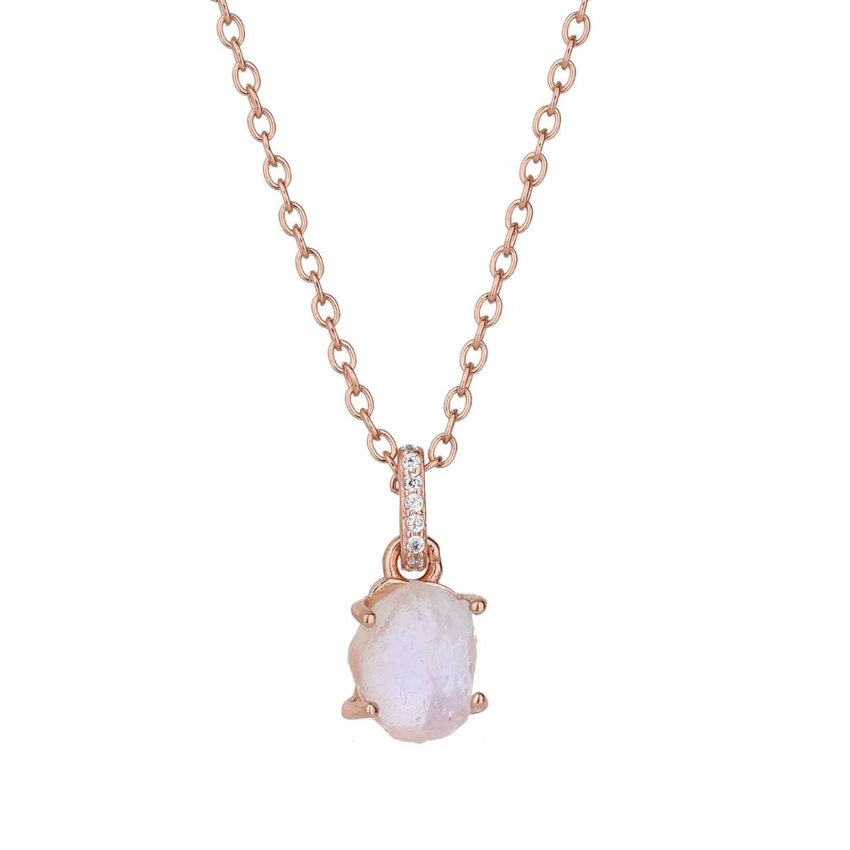Moonstone 925 Silver Necklace with Chain Extension - AMVIM