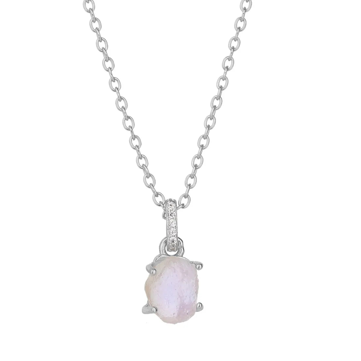 Moonstone 925 Silver Necklace with Chain Extension - AMVIM
