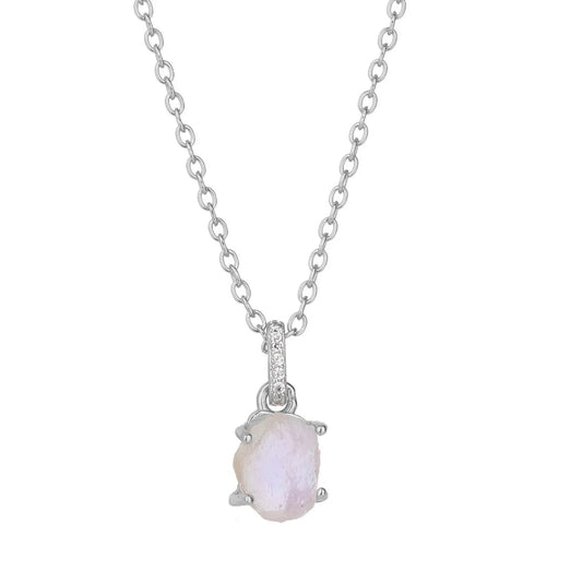 Moonstone 925 Silver Necklace with Chain Extension - AMVIM