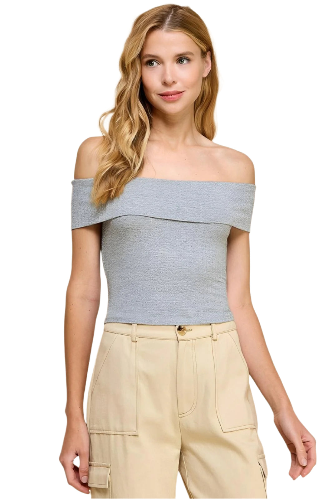 Off Shoulder Ribbed Top - AMVIM