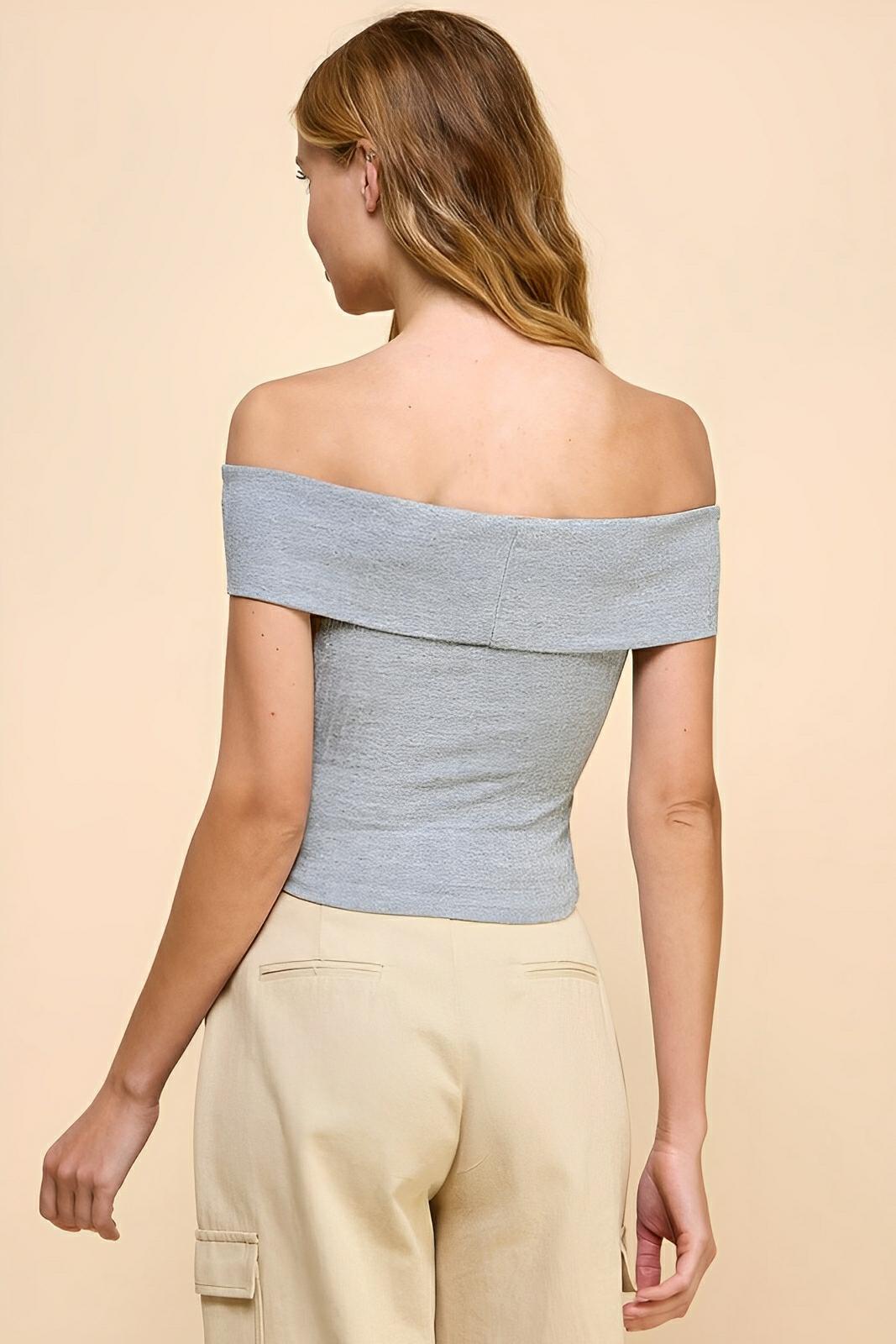 Off Shoulder Ribbed Top - AMVIM