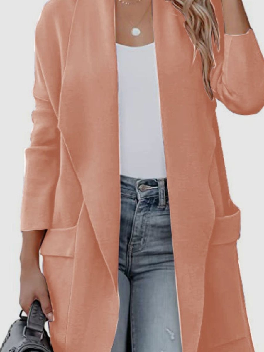 Open Front Dropped Shoulder Outerwear - AMVIM