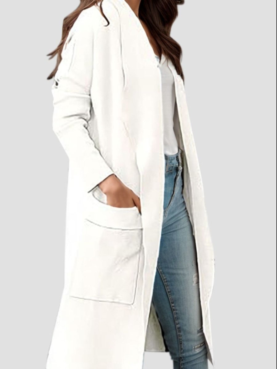 Open Front Dropped Shoulder Outerwear - AMVIM