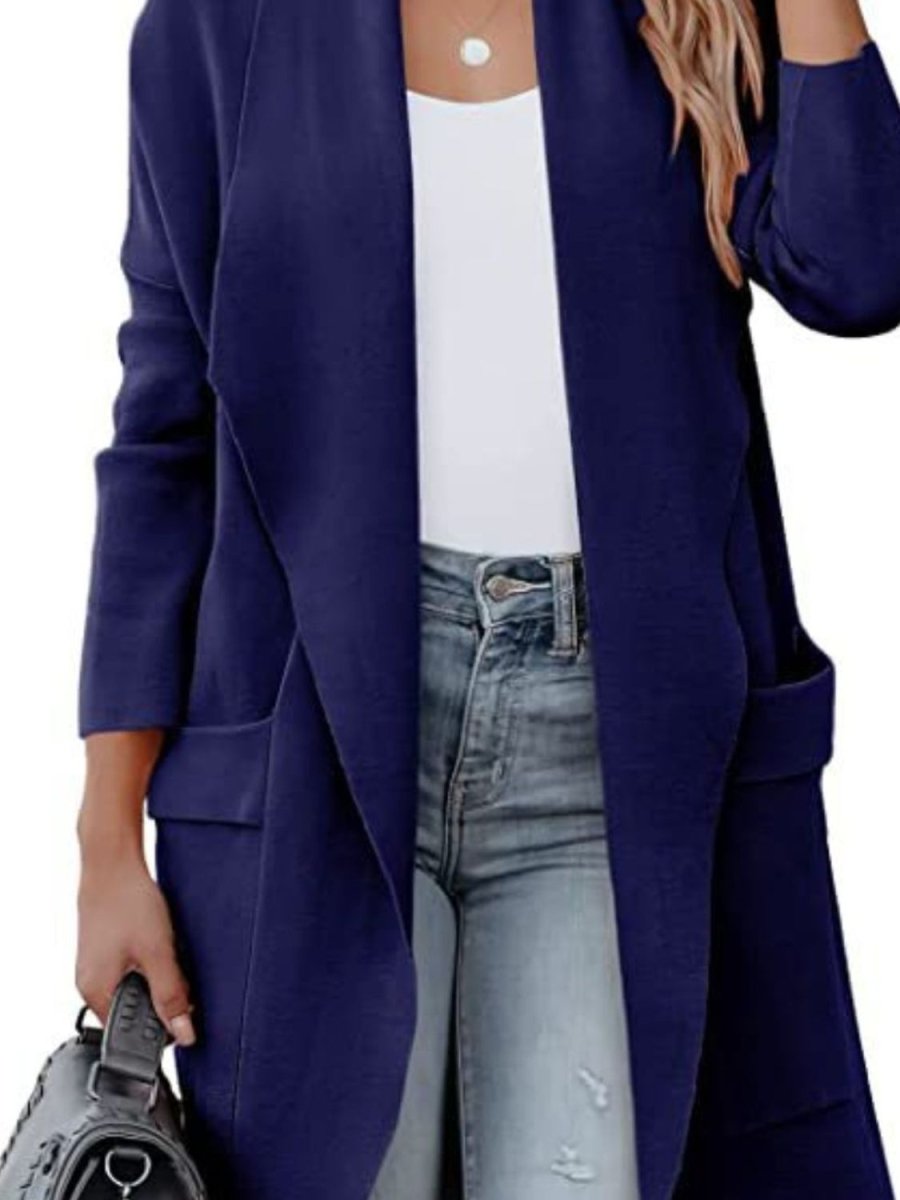 Open Front Dropped Shoulder Outerwear - AMVIM