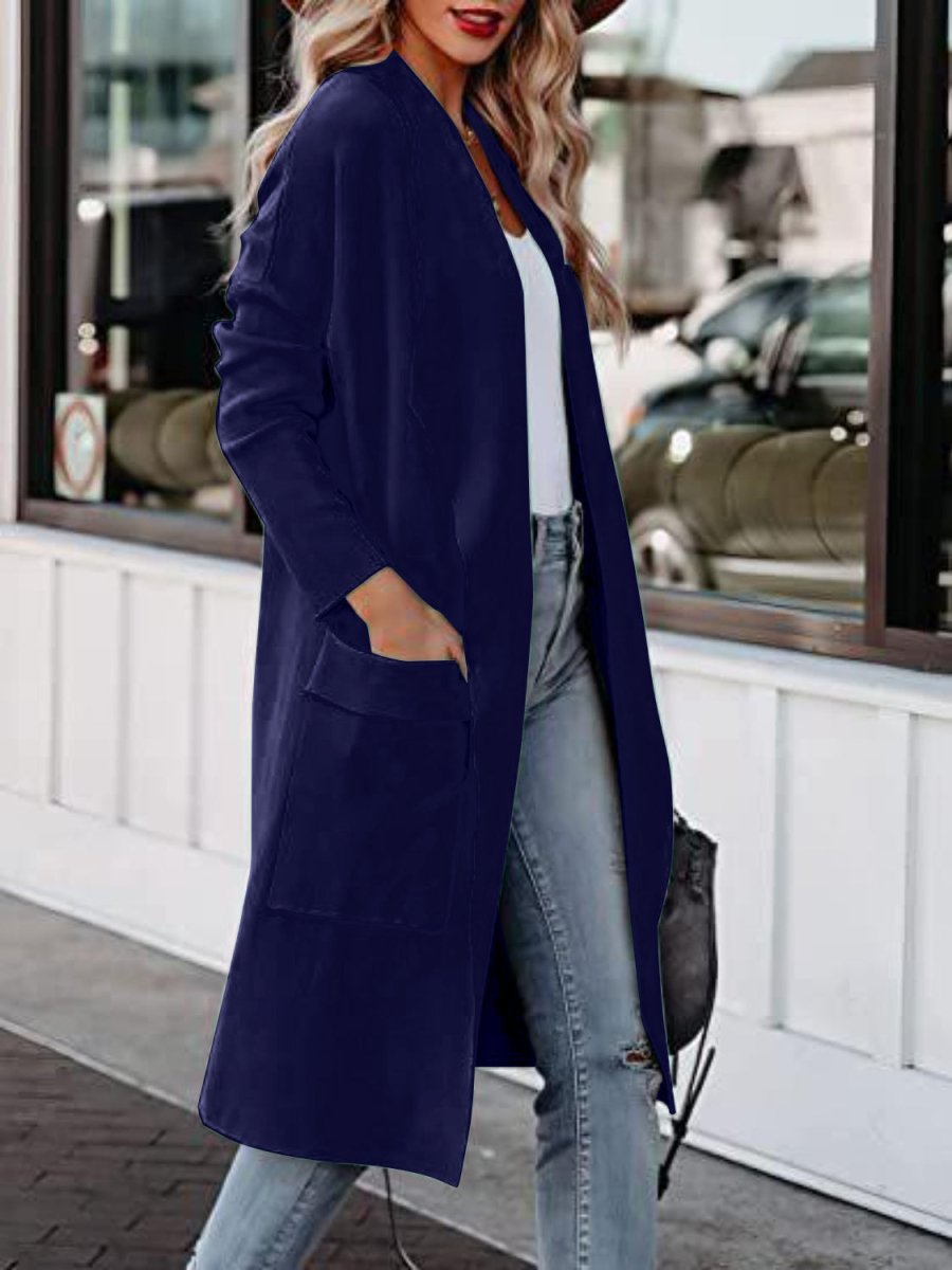 Open Front Dropped Shoulder Outerwear - AMVIM