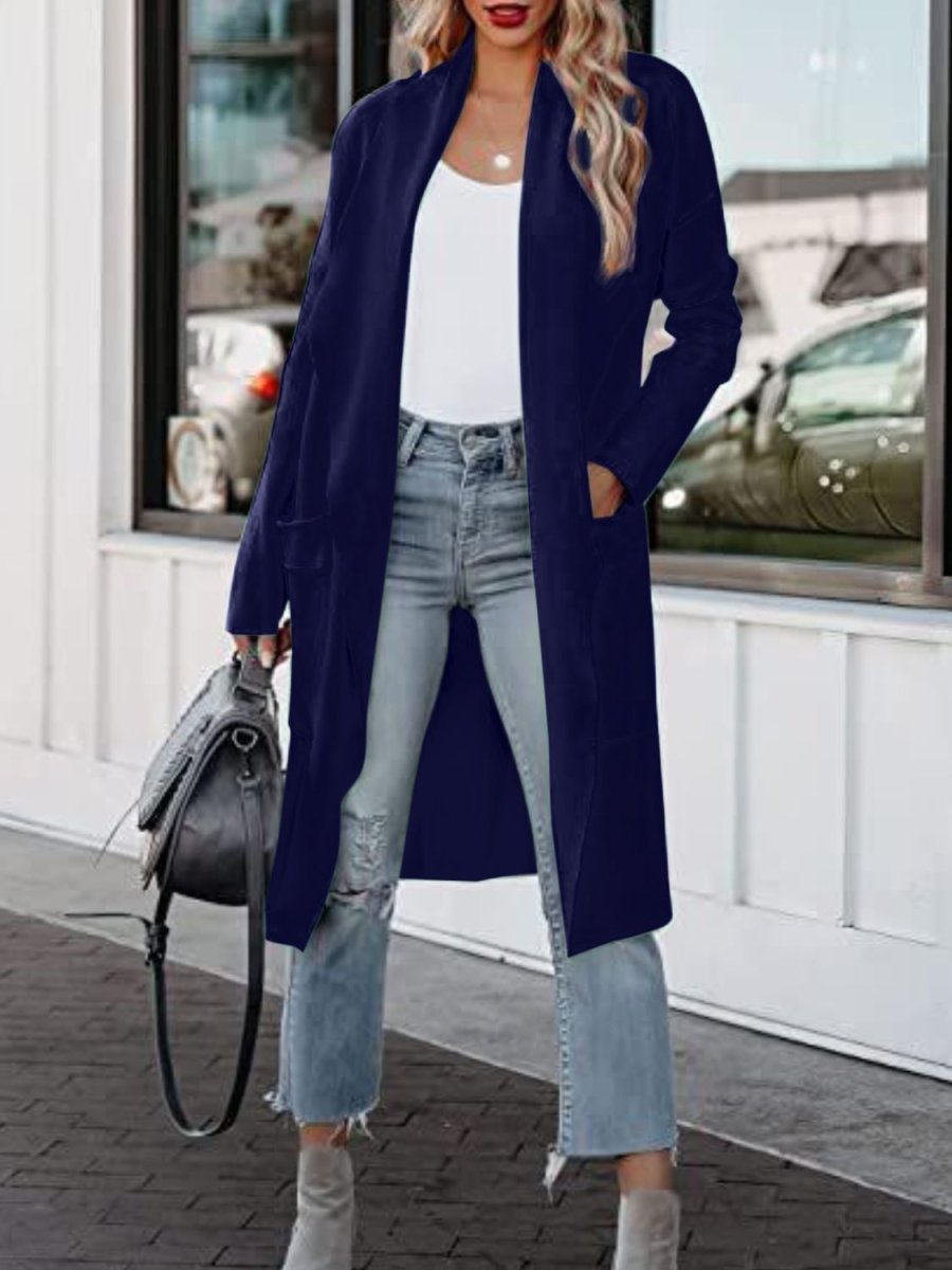 Open Front Dropped Shoulder Outerwear - AMVIM