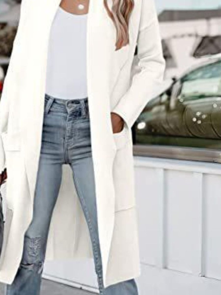 Open Front Dropped Shoulder Outerwear - AMVIM