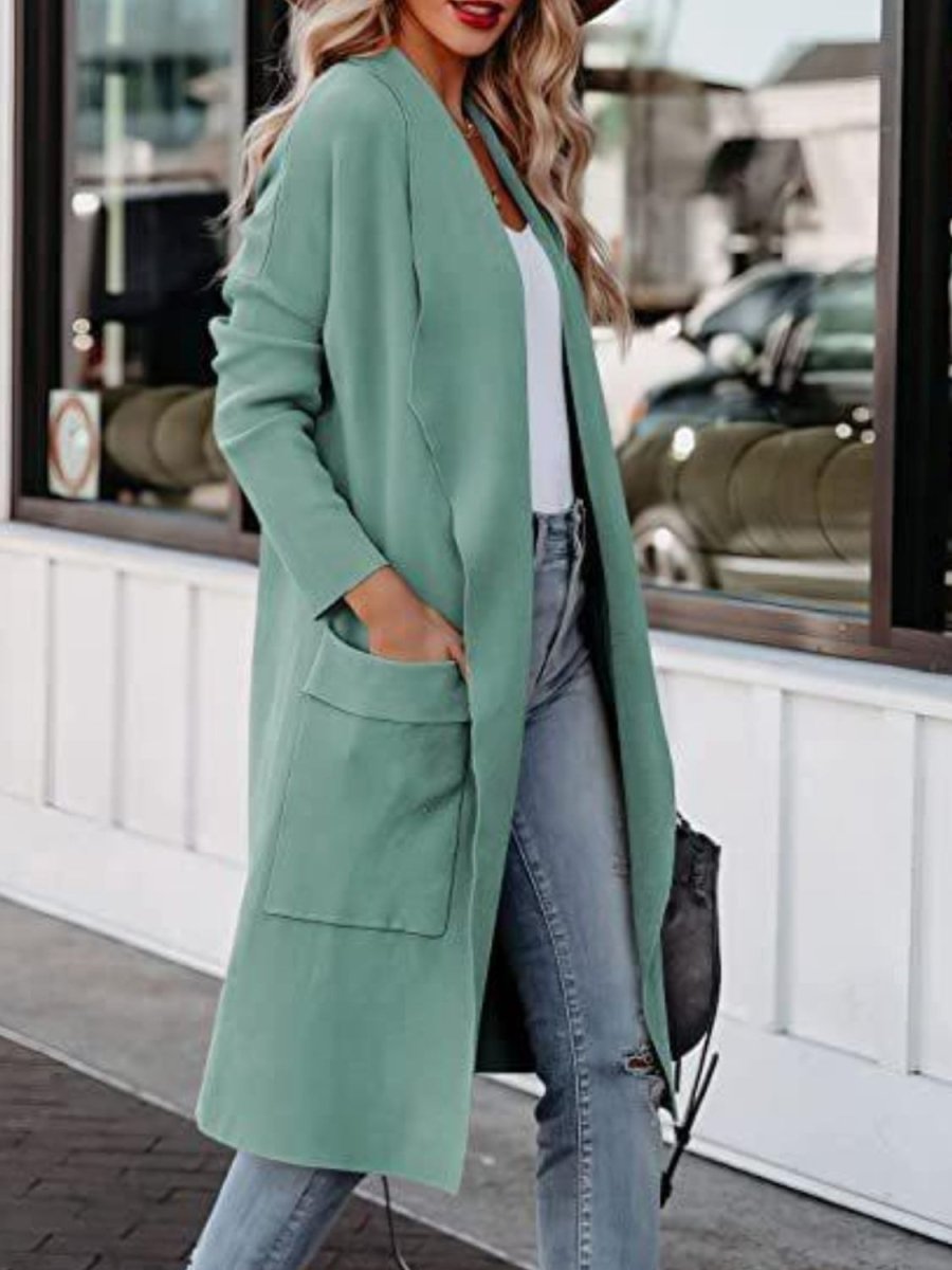 Open Front Dropped Shoulder Outerwear - AMVIM